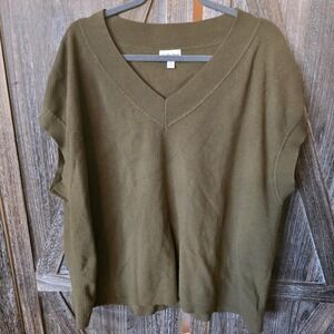 The Drop Sweater Women's Size 2X Army Green V-Neck Sleeveless Vest Casual